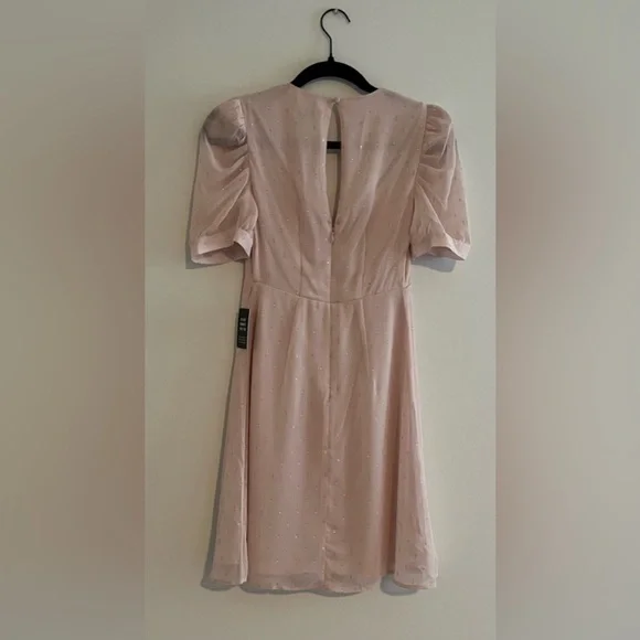 Express - Metallic Clip Dot Puff Sleeve Dress - Size XXS - Picture 11 of 12